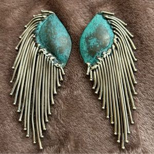 Vintage Turquoise Style Clip Earrings
